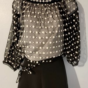 Sheer Outer shirt with white Daisies